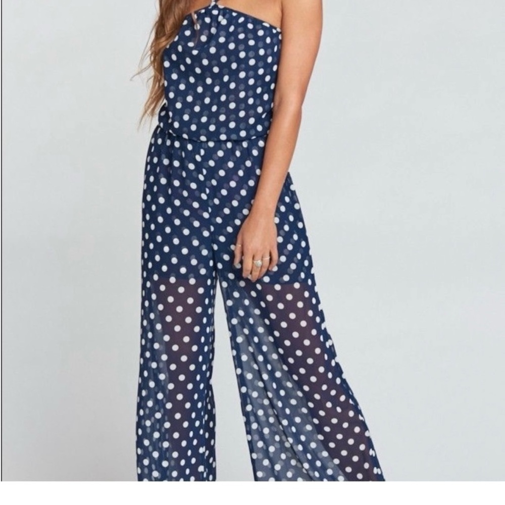 Navy Polka Dot Jumpsuit